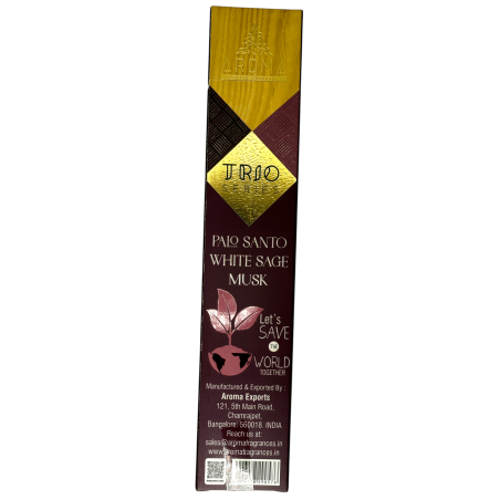 Incense AROMA Trio Palo Santo, White Sage and Musk - Trio Series 1 pack 15gr.