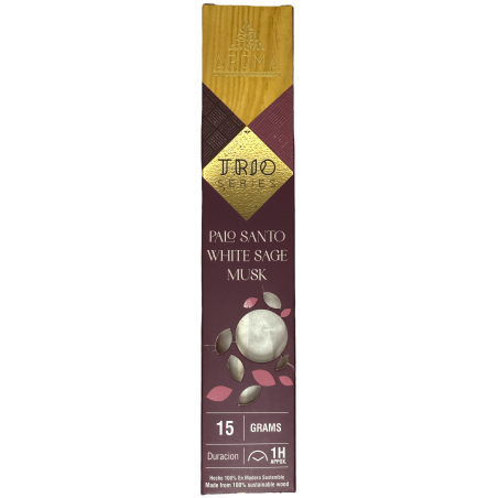 Tămâie AROMA Trio Palo Santo, Salvie Albă și Mosc - Trio Seria 1 pachet 15gr.