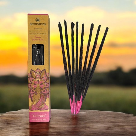Sahumeris Magistrals Roses Berry Kiss Inciensos Aromanza Argentina 8 barretes gruixutes amb Resines Naturals - Dolçor