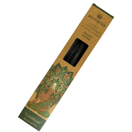 Incenso Magistral Jasmim do País Incenso Aromanza Argentina 8 barras grossas com Resinas Naturais - Gratidão