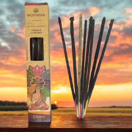 Magisterial Incense Variety Resins Aromanza Argentina 天然樹脂入り8本厚棒 - 8樹脂