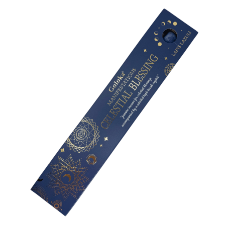 Goloka Incense Manifestations Heavenly Blessing Jasmine Incense with Lapis Lazulí Mineral - 15gr.