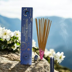 Goloka Incense Manifestations Heavenly Blessing Jasmine Incense with Lapis Lazulí Mineral - 15gr.