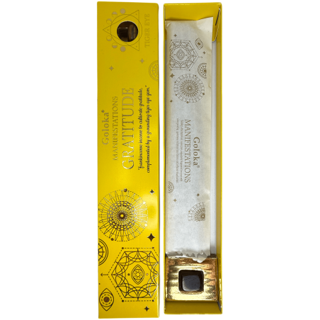 Incenso Goloka Manifestações de Gratidão Incenso Frankincense com Mineral Olho de Tigre - 15gr.