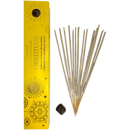 Encens Goloka Gratitude Manifestations Encens Encens avec Oeil de Tigre Minéral - 15gr.