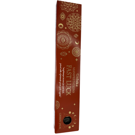 Goloka Manifestations Quick Luck Incense Nag Champa Incense with Green Jade Mineral - 15gr.