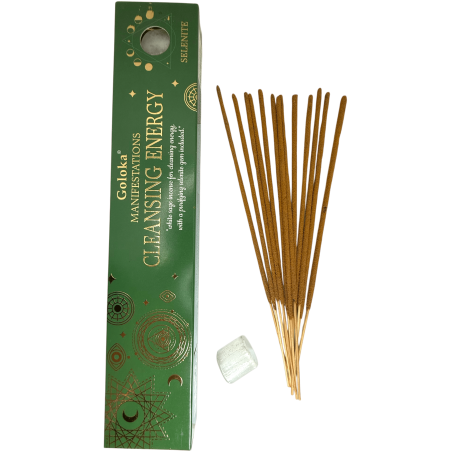Goloka Weihrauch Manifestations Energy Cleansing Weißer Salbei Weihrauch mit Selenit Mineral - 15gr.