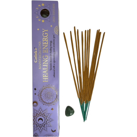 Tămâie Goloka Vindecare Energie Manifestări Tămâie Lavandă cu Mineral Aventurină Verde - 15gr.