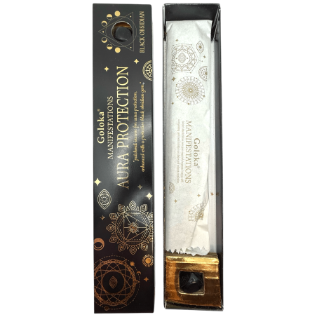 ゴロカ香の現れオーラ保護香パチョリと黒曜石ミネラル - 15gr。