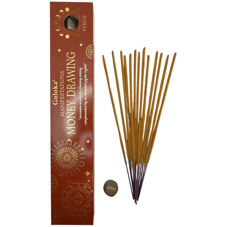 Goloka Weihrauch Manifestationen zieht Geld an Weihrauch Zimt mit Pyrit Mineral - 15gr.