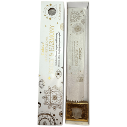 Encens Goloka Manifestations Peace and Harmony Encens Bois de Santal avec Quartz de Roche Minéral - 15gr.