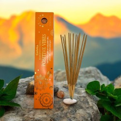 Incenso Goloka Manifestações Positivas de Vibração Incenso de Menta com Mineral Sunstone - 15gr. - Vibrações Positivas