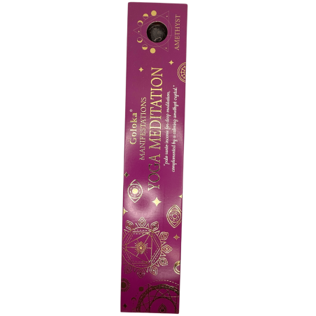 Encens Goloka Manifestations Yoga Méditation Encens Palo Santo avec Minéral d’Améthyste - 15gr.