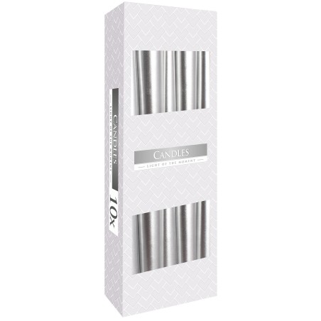 Velas Cónicas - Plata Metálico - Precio por unidad de vela  - 1