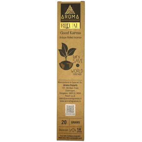 Good Karma Ritual Incense AROMA Artisan Incense - 20 gram box with inspirational message