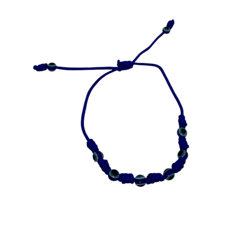 7 Knopen Blauwe Armband met Turkse Oog HOSTENATURA - Tegen het boze oog en negatieve energieën