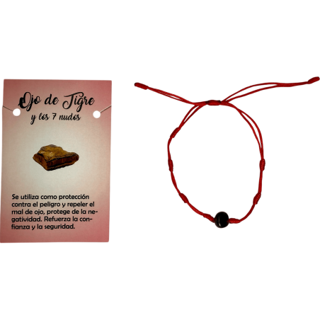 7 Knopen Armband met Tijgeroog HOSTENATURA - Bescherming tegen het boze oog en negativiteit