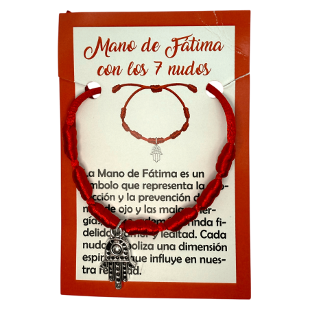 Pulseira 7 Nós com Mão de Fátima / Hamsa HOSTENATURA - Proteção e prevenção do mau-olhado