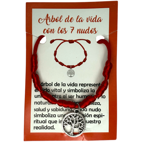 Pulsera 7 Nudos con Árbol de la vida HOSTENATURA - Ciclo de la vida y unión con la naturaleza