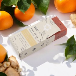 Sabonete Artesanal de Argila de Laranja e Gengibre - Cítrico, Refrescante e Revitalizante - 140gr.