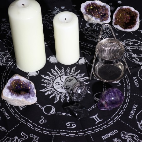 Mantel de Altar con flecos Esotérico Horóscopo - 50x50cm