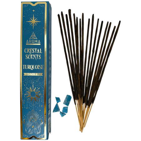 Turquoise Wierook AROMA Smudge Wierook Kit Kristal - Wierookstokjes met mineralen - 1 doos van 20gr.