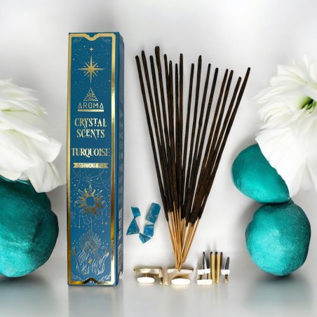 البخور الفيروزي AROMA طقم البخور لطخة كريستال - أعواد البخور بالمعادن - 1 علبة 20 جرام.