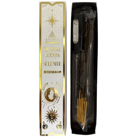 Selenite Incense AROMA Smudge Incense Kit Crystal - Incense sticks with minerals - 1 box of 20gr.