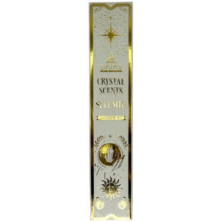 Tămâie Selenit AROMA Kit Tămâie Smudge Crystal - Bețișoare de tămâie cu minerale - 1 cutie de 20gr.