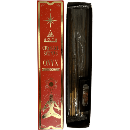 Onyx Rökelse AROMA Smudge Kit Rökelse Crystal - Rökelsepinnar med mineraler - 1 låda med 20gr.