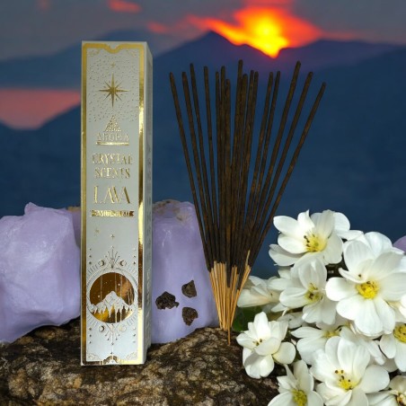 Encens de lave AROMA Smudge Kit Encens Cristal - Bâtonnets d’encens minéraux - 1 boîte de 20gr.