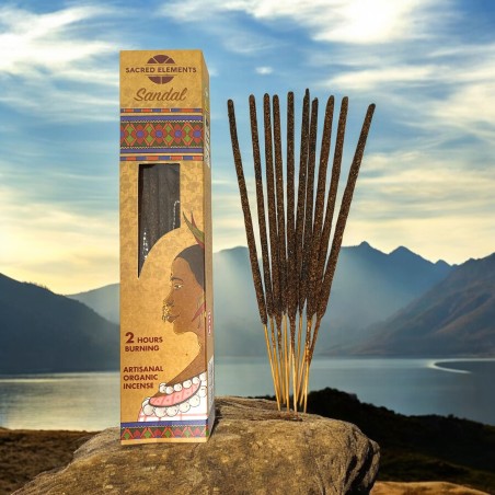 Incienso Sándalo SACRED ELEMENTS HEM - 10 barritas orgánicas artesanas