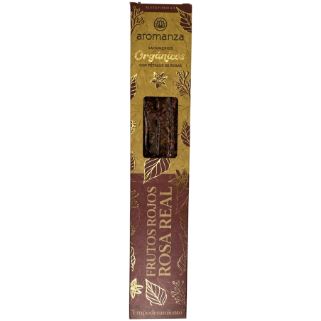 Organic Red Fruits and Royal Rose with Rose Petals Aromanza Argentina - 6 natural sticks - Empowerment
