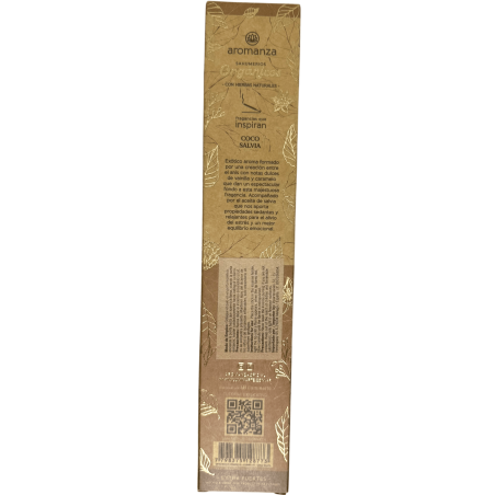 Affumicatoio Biologico di Cocco e Salvia con Petali di Erbe Naturali Aromanza Argentina - 6 bastoncini naturali - Inner Peace