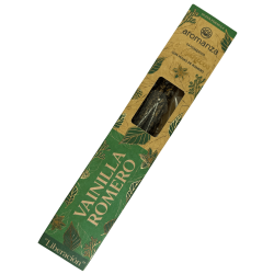 Ekologisk vanilj och rosmarin rökelse med rosmarinblad Aromanza Argentina - 6 naturliga pinnar - Release
