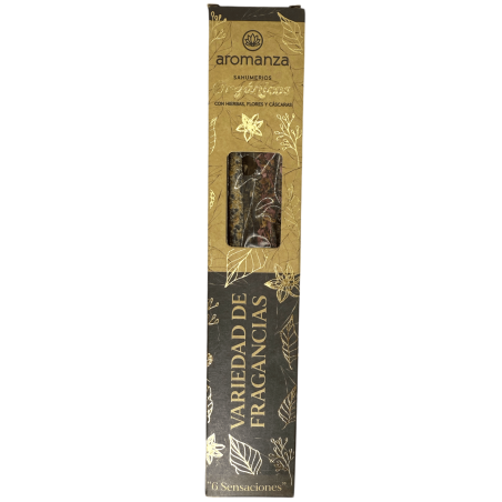 Encens Bio Variété de Parfums aux Herbes, Fleurs et Écorces Aromanza Argentina - 6 sticks - 6 Sensations