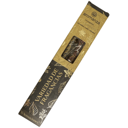 Incenso Orgânico Variedade de Fragrâncias com Ervas, Flores e Cascas Aromanza Argentina - 6 varas - 6 Sensações
