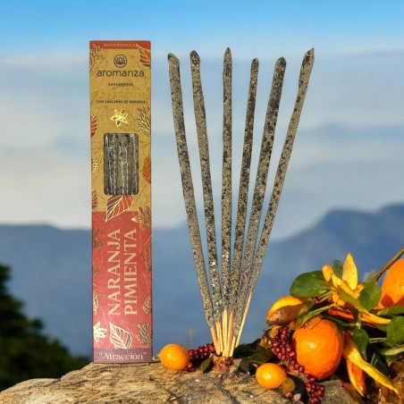 Ekologisk apelsin- och pepparrök med apelsinskal Aromanza Argentina - 6 naturliga pinnar - Attraktion