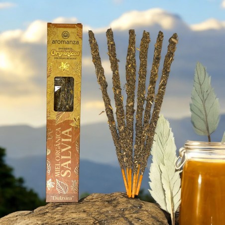 Ekologisk Sahumerio Ekologisk honung och salvia med salviablad Aromanza Argentina - 6 naturliga pinnar - Sötma