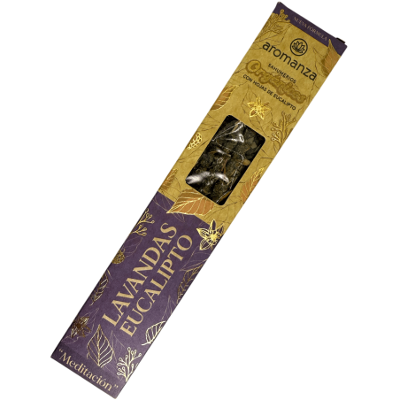 Bio Lavendel und Eukalyptus Rauch mit Eukalyptusblättern Aromanza Argentina - 6 natürliche Stäbchen - Meditation