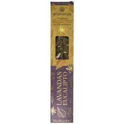Bio Lavendel und Eukalyptus Rauch mit Eukalyptusblättern Aromanza Argentina - 6 natürliche Stäbchen - Meditation