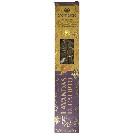 Ekologisk lavendel- och eukalyptusrök med eukalyptusblad Aromanza Argentina - 6 naturliga pinnar - Meditation