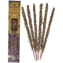 Sahumeri Orgànic Violetes i Lavanda amb Flors de Lavanda Aromanza Argentina - 6 varetes naturals - Anti Stress