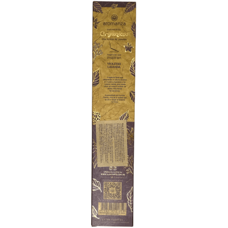 Fumée Bio de Violette et de Lavande aux Fleurs de Lavande Aromanza Argentina - 6 sticks naturels - Anti Stress