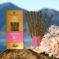 Mini Incenso Palo Santo Good Wave con Rosa Reale Aromanza Argentina - 8 Fumi durata 40min - Love