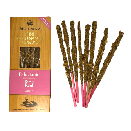 Mini Incenso Palo Santo Good Wave con Rosa Reale Aromanza Argentina - 8 Fumi durata 40min - Love