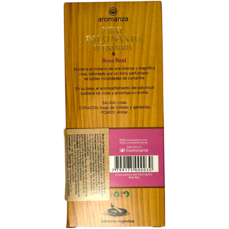 Mini Palo Santo Good Wave Rökelse med Royal Rose Aromanza Argentina - 8 röker 40 min varaktighet - Kärlek