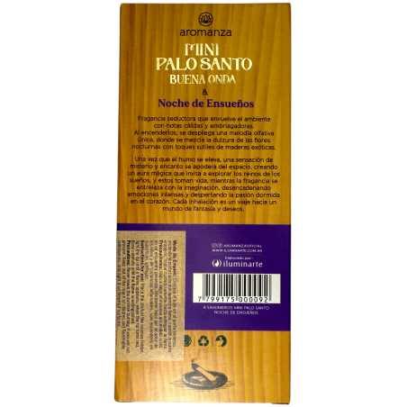 Mini Palo Santo Good Wave Tămâie Nopți de vis Aromanza Argentina - 8 fumuri 40min durată - Pasiune