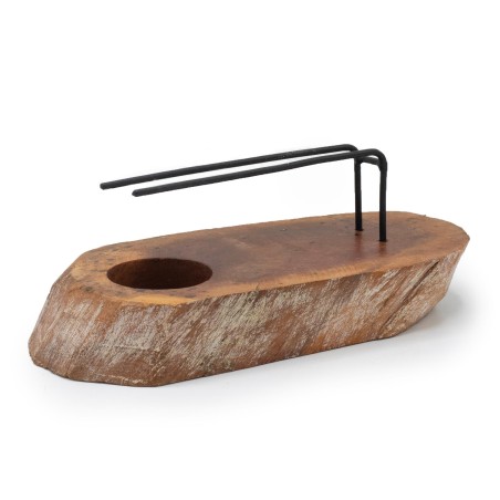 Cremador de Pal Sant Fusta de Gamel Blanquejada - 22x9,5cm - Fet a Mà a Indonèsia