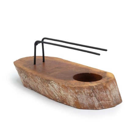 Poêle à bois Palo Santo de Gamel blanchi - 22x9,5cm - Fabriqué à la main en Indonésie